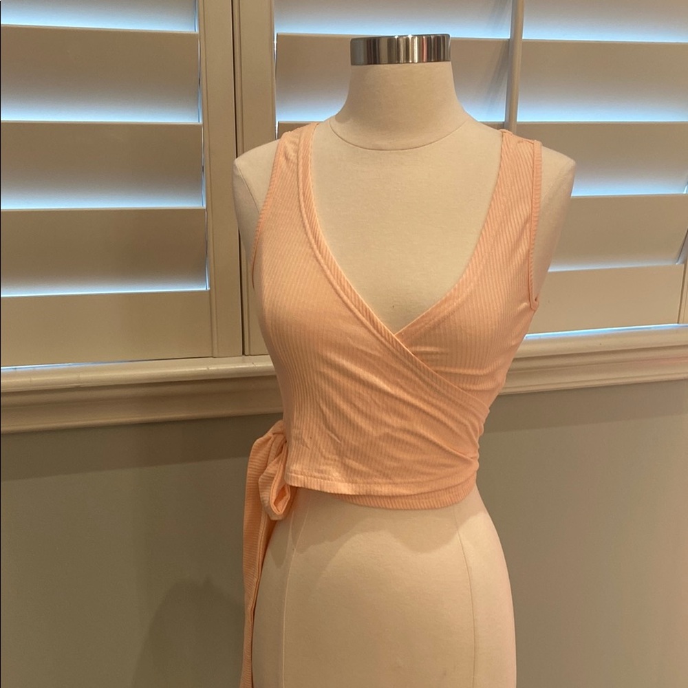 by the way. Light Peach Ribbed Top